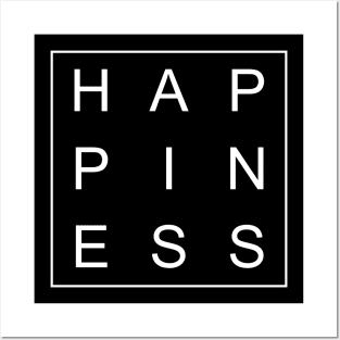 minimalist and simple design happiness word Posters and Art